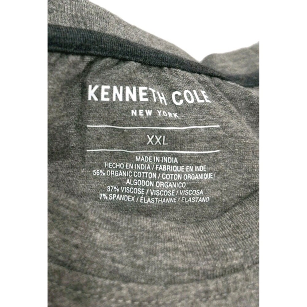 Kenneth Cole Organic Cotton Short Sleeve Tee Slim Fit Gray Men's Size XXL Tshirt - Picture 4 of 5